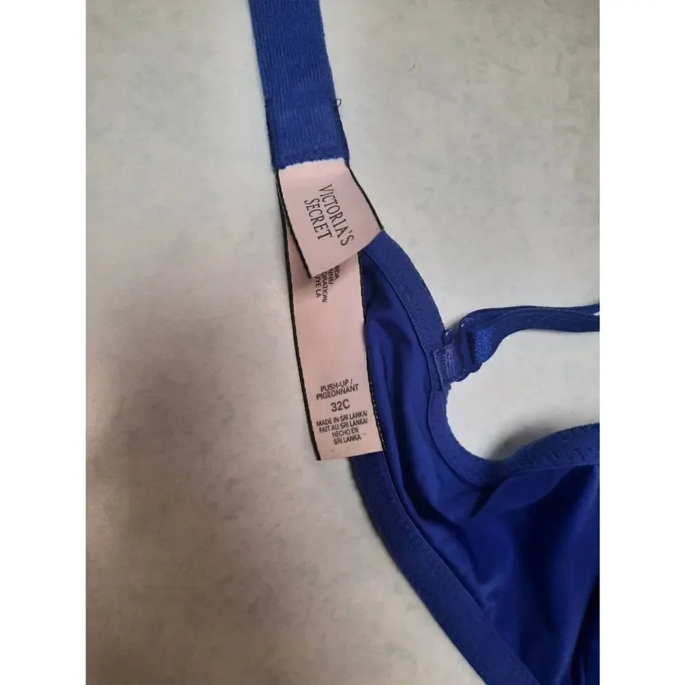 Victoria's Secret size 32C Strappy Blue Push Up Bra
